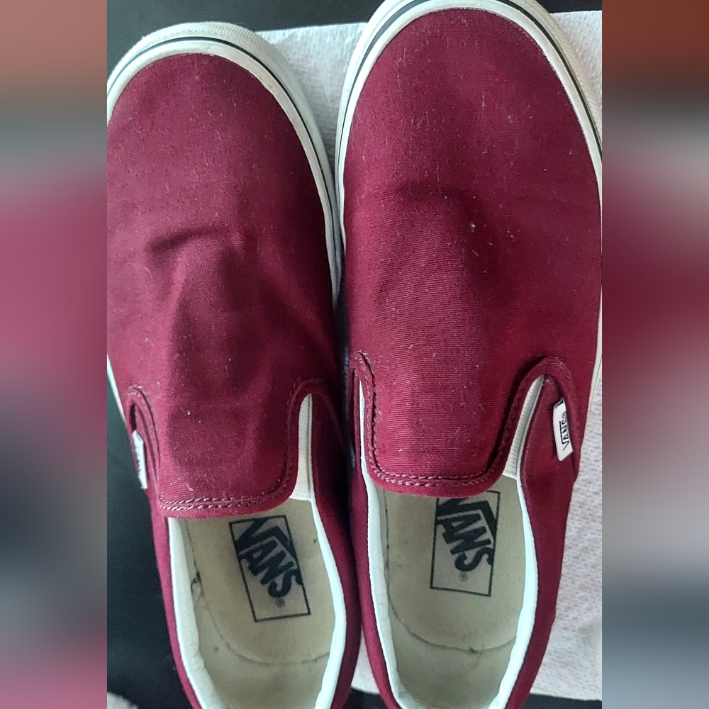 $ $ S O L D $ $  Vans Maroon Slip-Ons